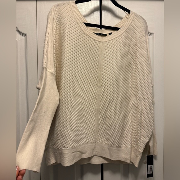 Cyrus Ivory Ribbed Knit Top - Picture 1 of 5